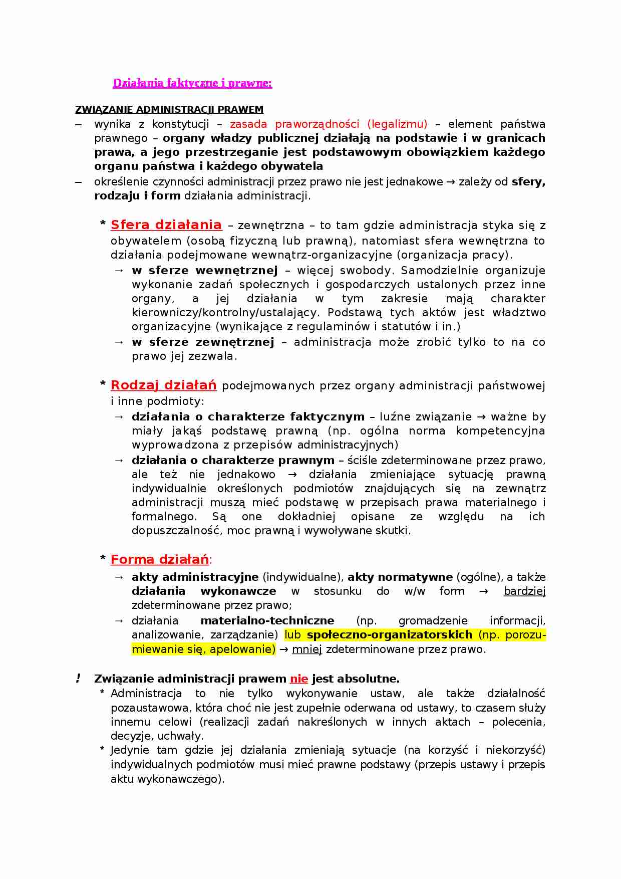 Działania faktyczne i prawne - strona 1