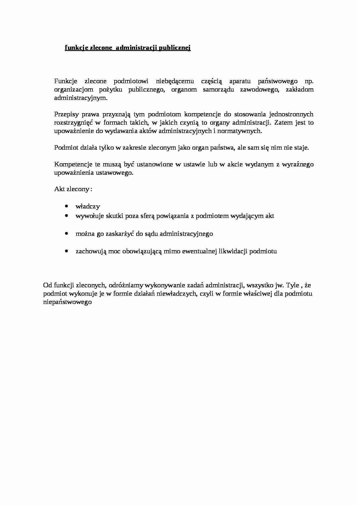 Funkcje zlecone  administracji publicznej - strona 1