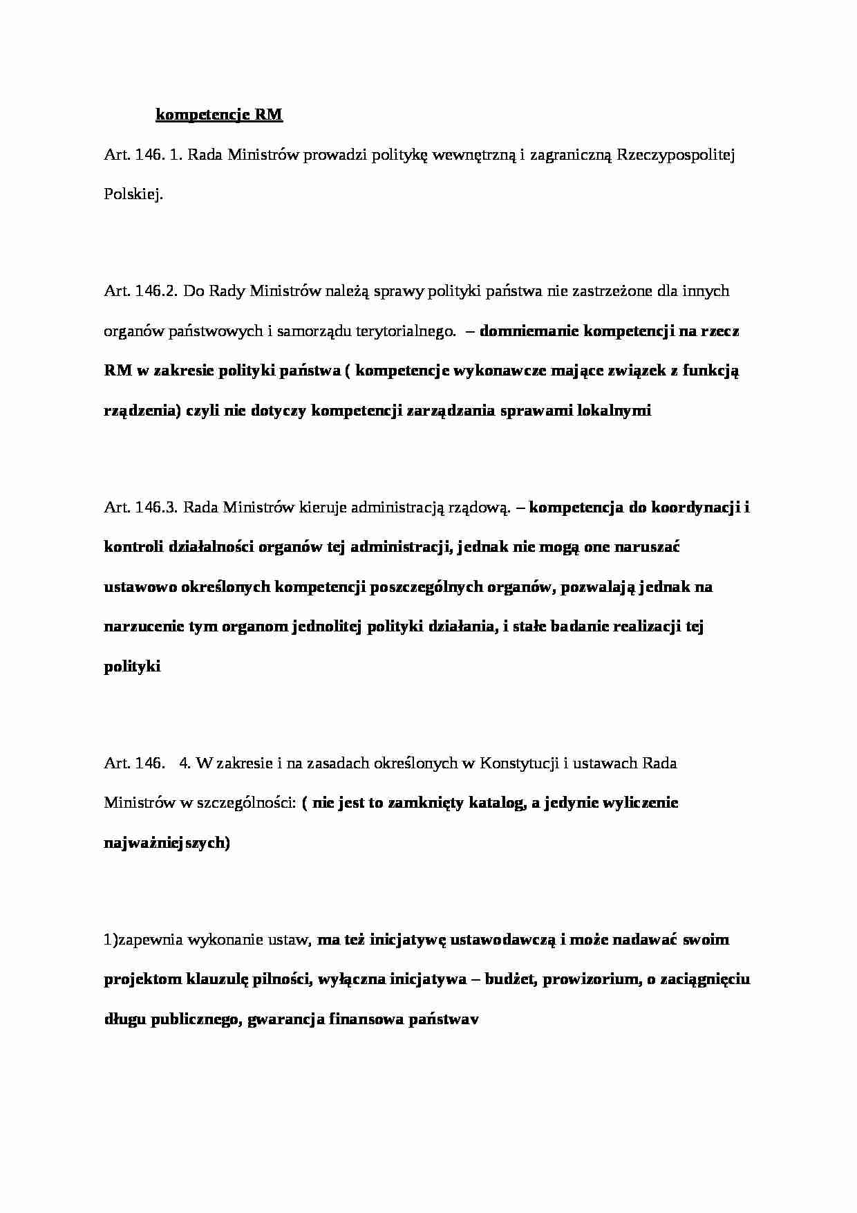Kompetencje prezesa RM - omówienie zagadnienia 2 - strona 1