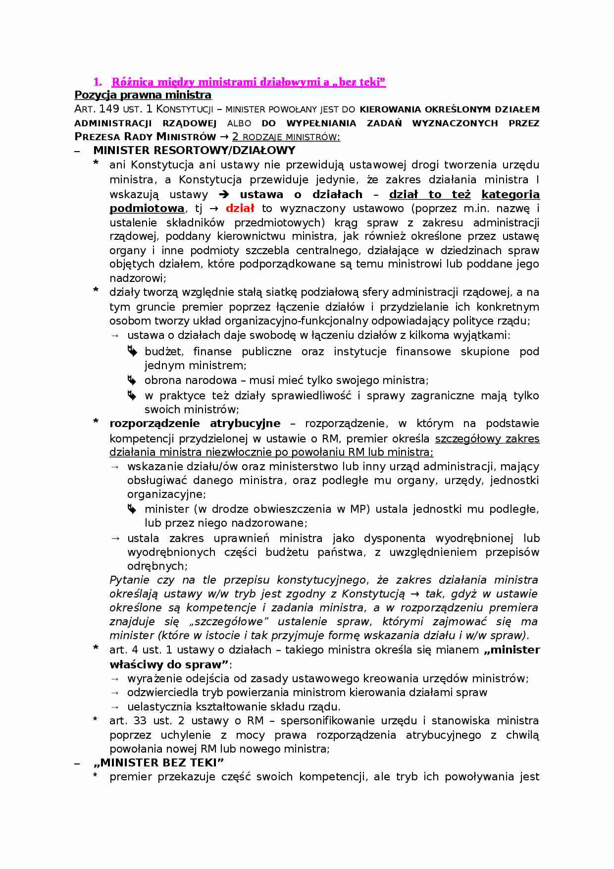 Ministrowie - omówienie zagadnienia  - strona 1