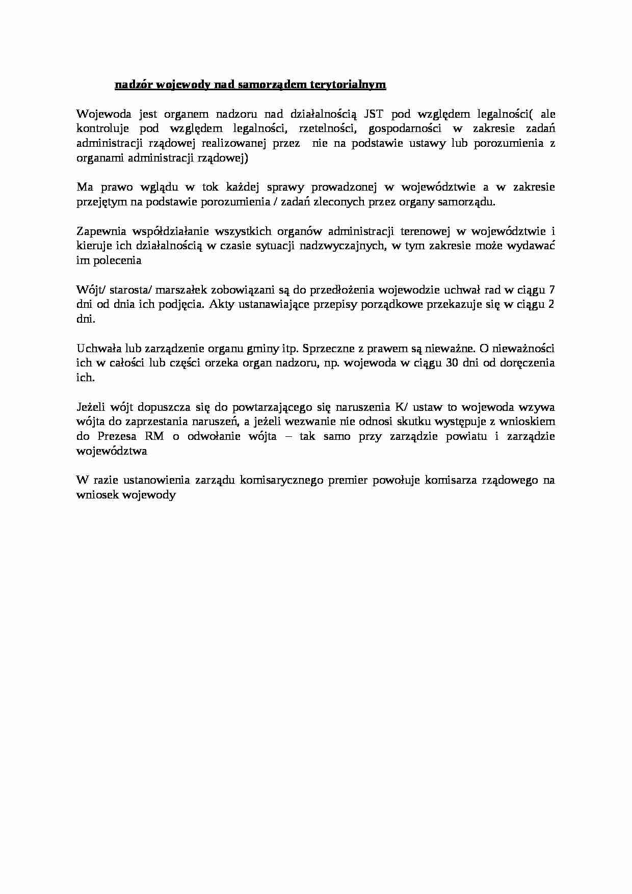 Nadzór wojewody nad samorządem terytorialnym 4  - strona 1