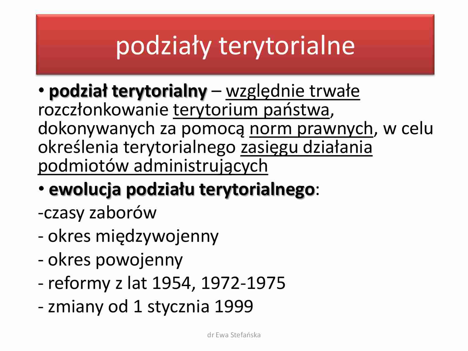 Podziały terytorialne - omówienie zagadnienia - strona 1