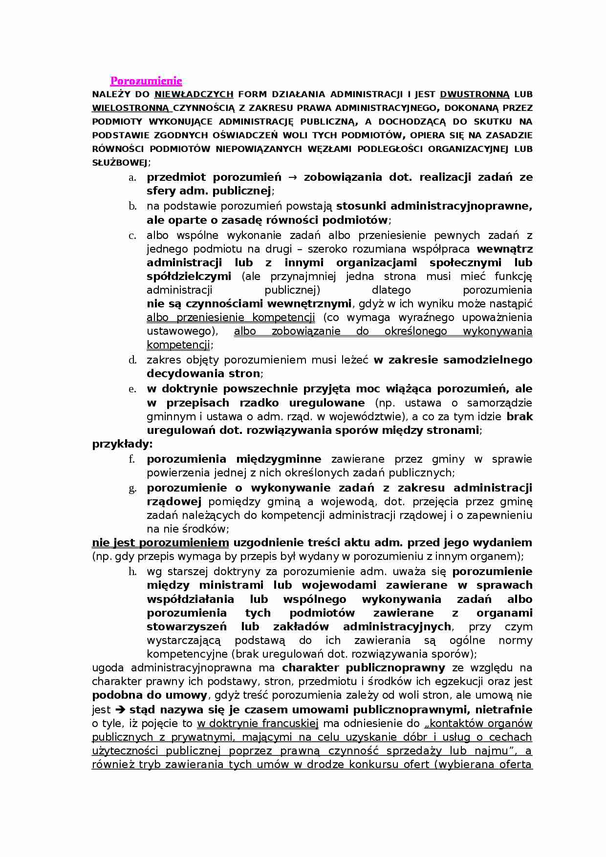 Porozumienie  - omówienie zagadnienia - strona 1