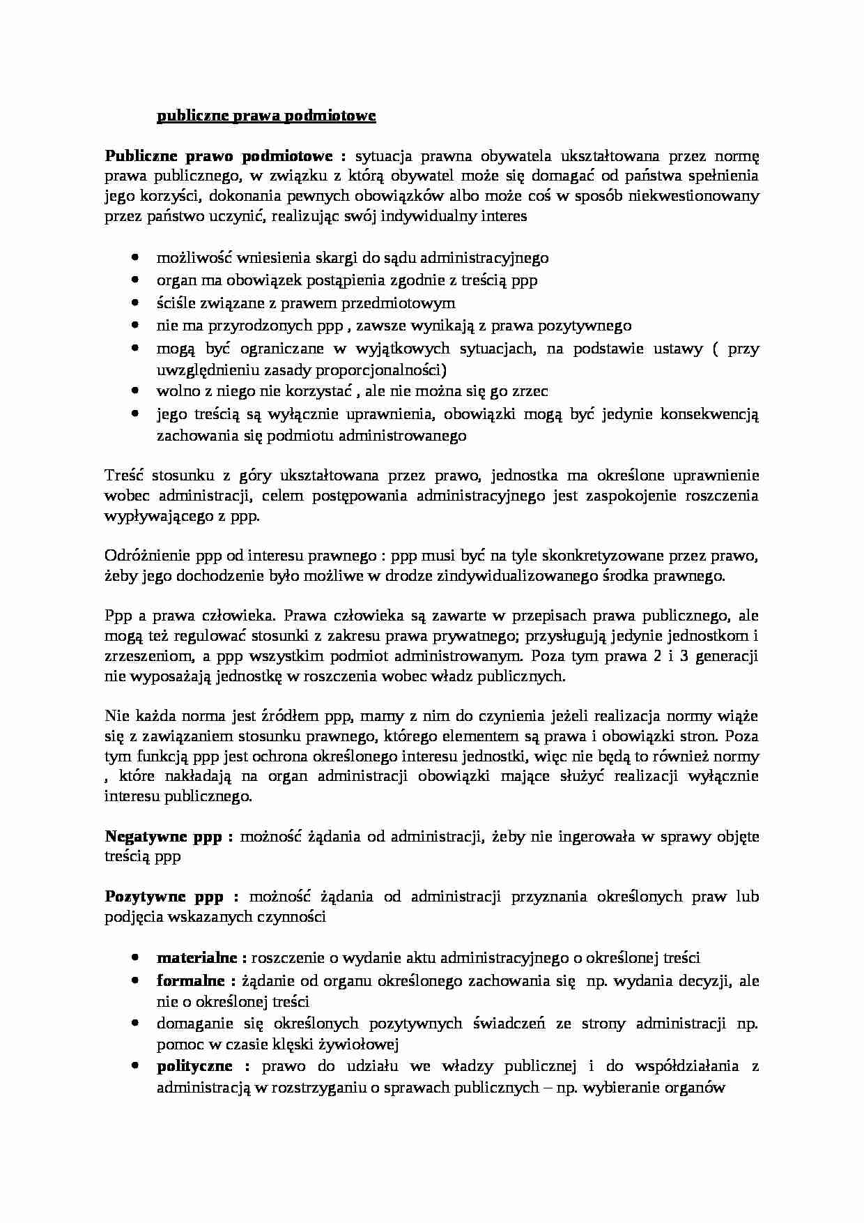 Publiczne prawa podmiotowe - strona 1