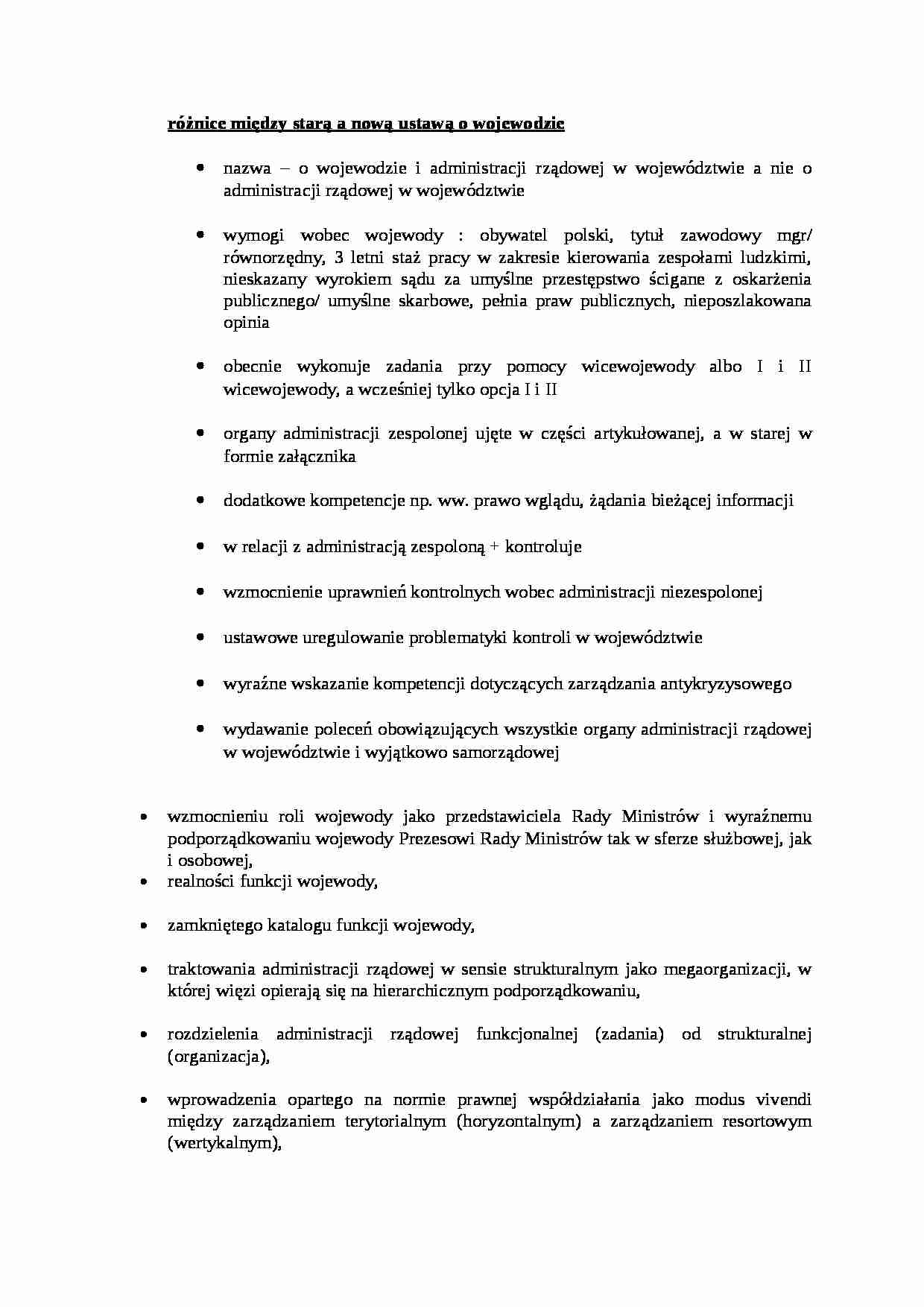  stara  a nowa ustawa o wojewodzie - strona 1