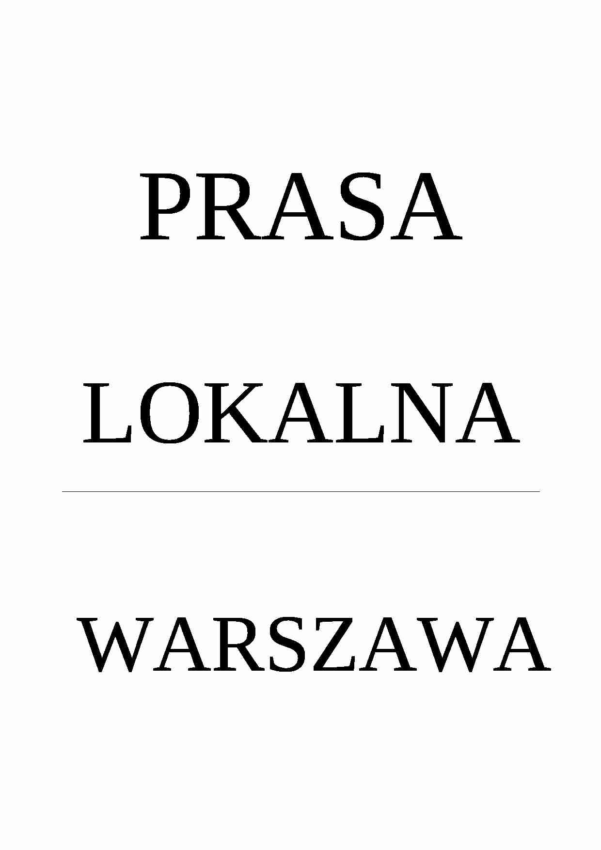 Prasa lokalna - omówienie zagadnienia - strona 1