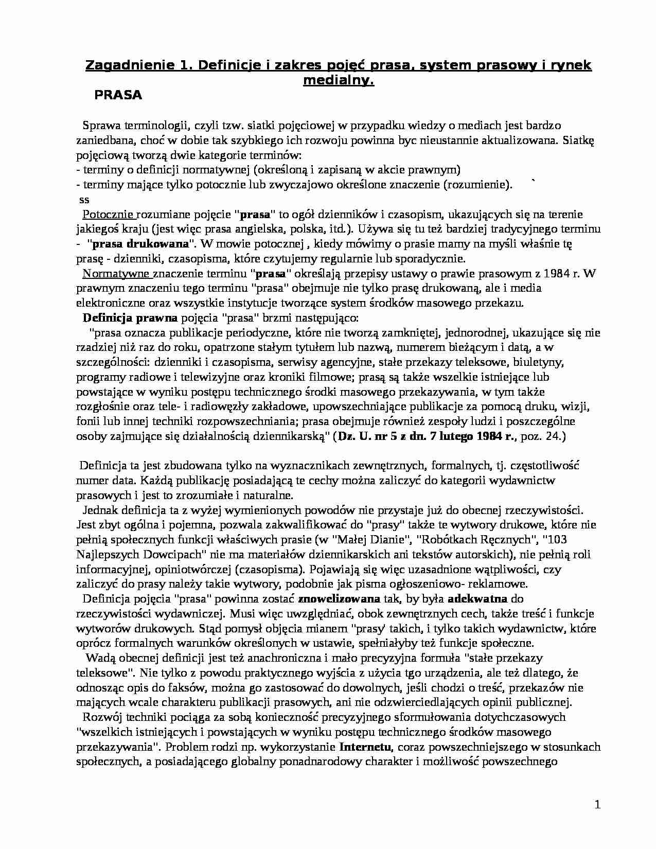 zagadanienia - Polski System Medialny - strona 1