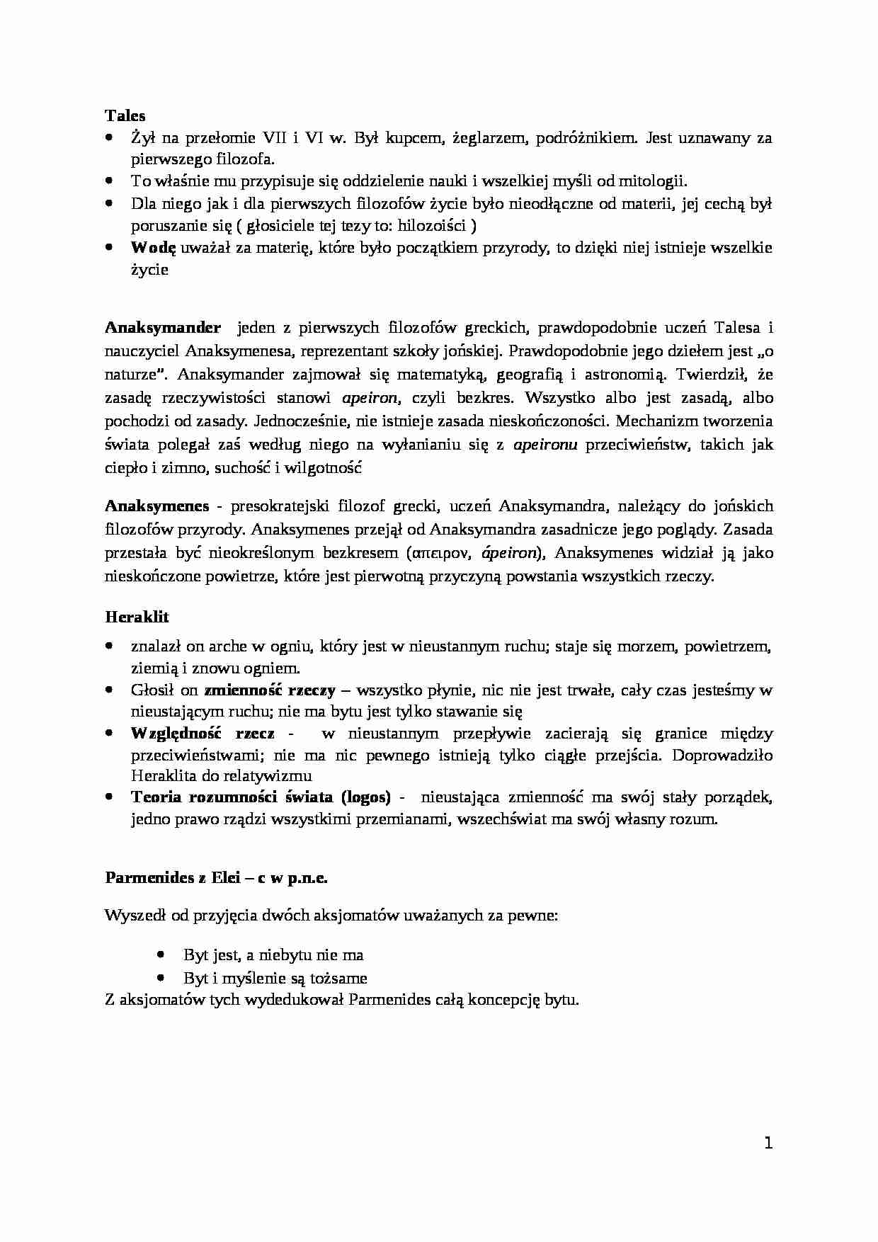filozofowie - omówienie - strona 1