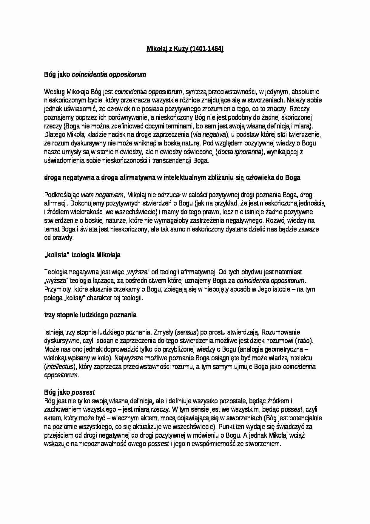 Mikołaj z Kuzy - omówienie - strona 1
