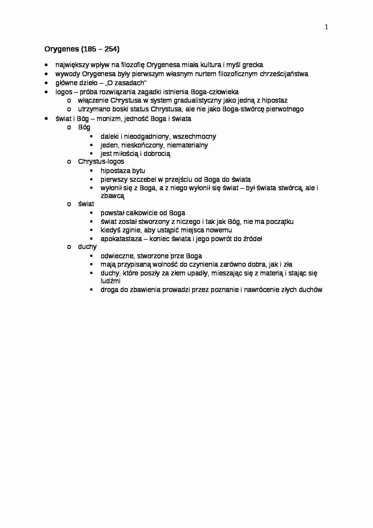 Orygenes - omówienie zagadanienia 2 - strona 1