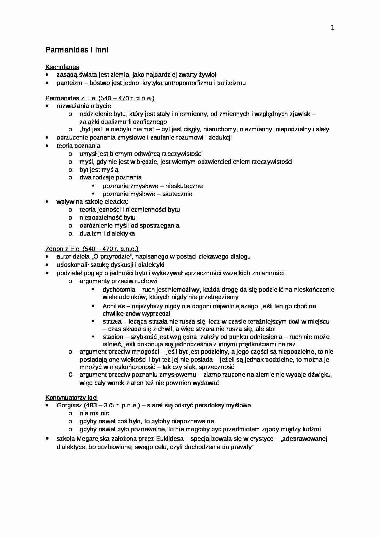 Parmenides i inni - omówienie - strona 1