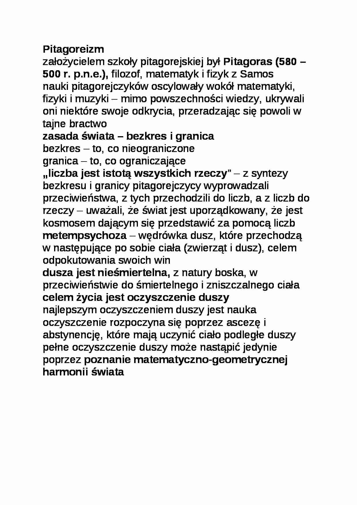Pitagoreizm  - omówienie zagadnienia 4 - strona 1