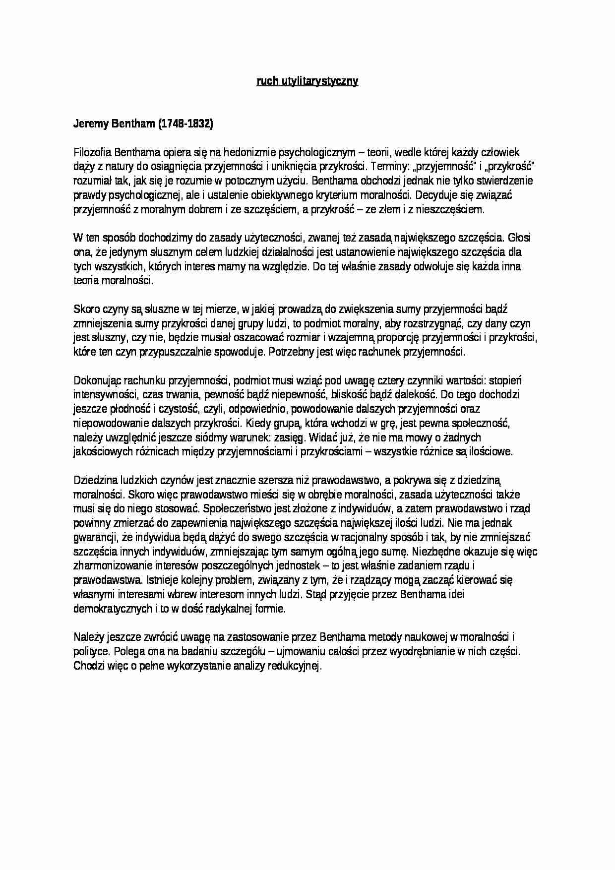 Ruch utylitarystyczny - wykład - strona 1