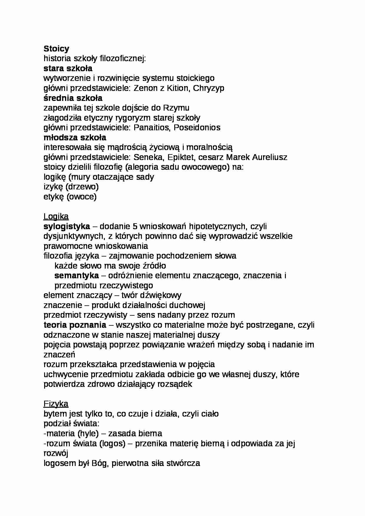 Historia filozofii - stoicy - strona 1