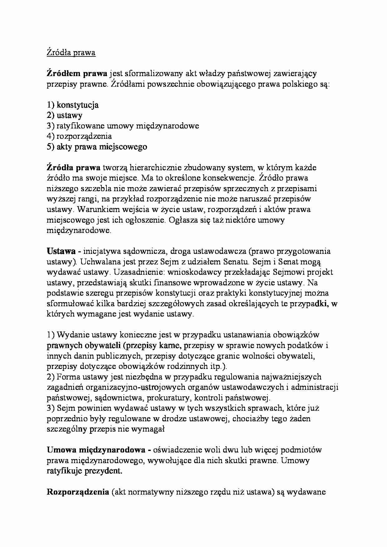 Źródła prawa - wykład - strona 1