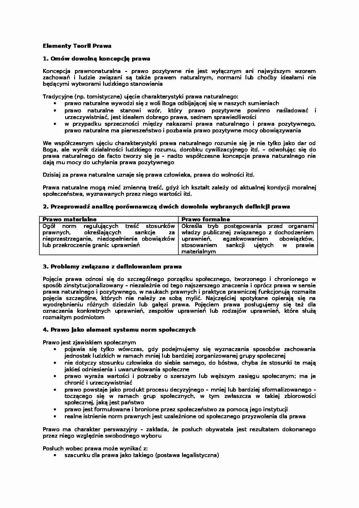 Elementy Teorii Prawa - strona 1