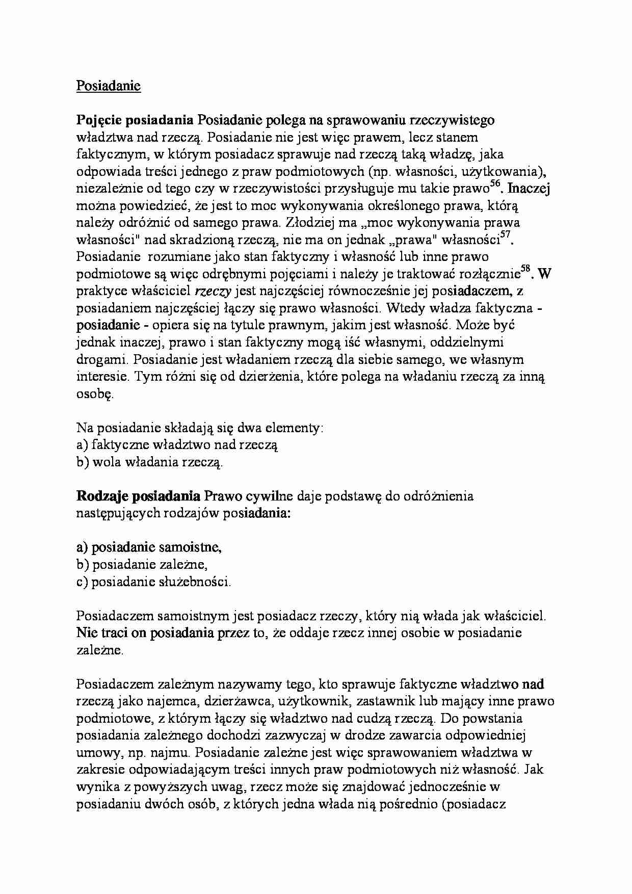 Pojęcie posiadania - wyjaśnienie - strona 1