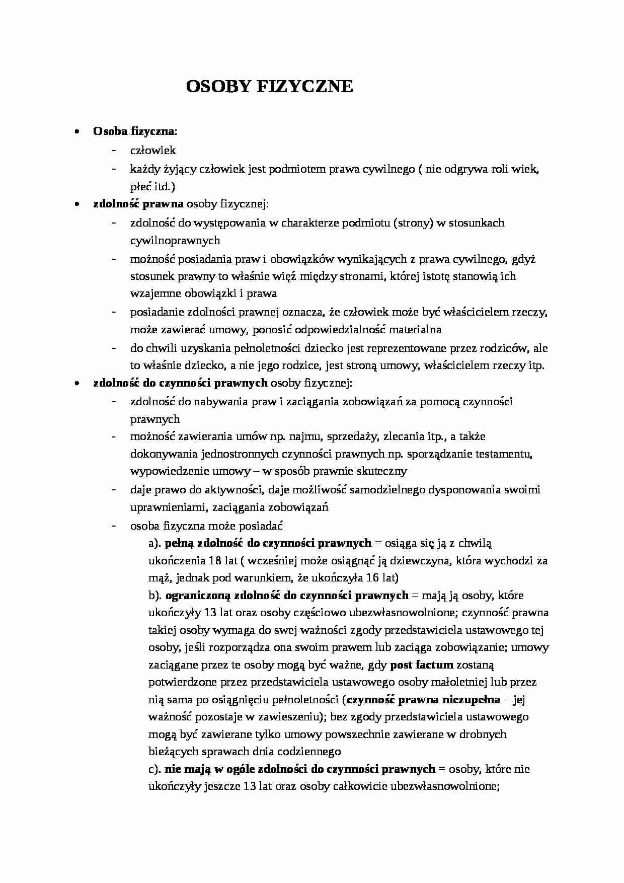 Prawo cywilne - omówienie zagadnień - strona 1