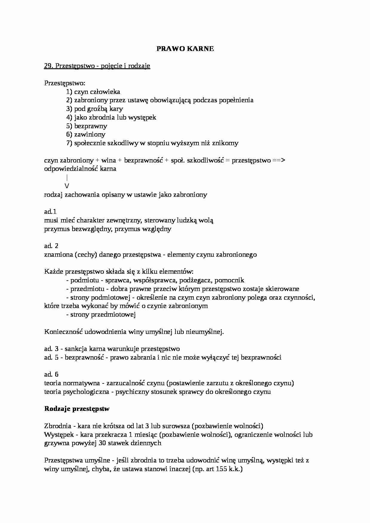 Prawo karne - opracowanie kolokwium - strona 1
