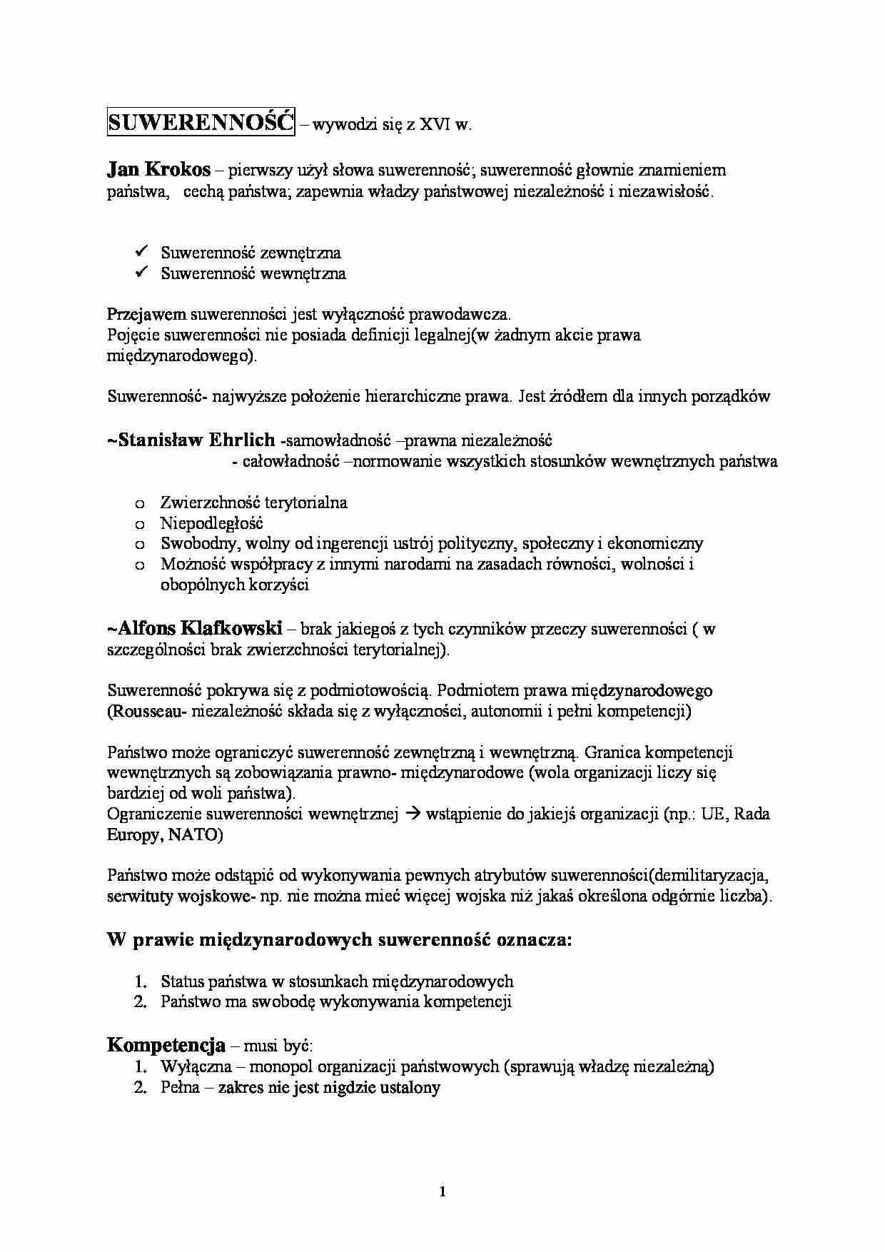 Suwerenność - wykład - strona 1
