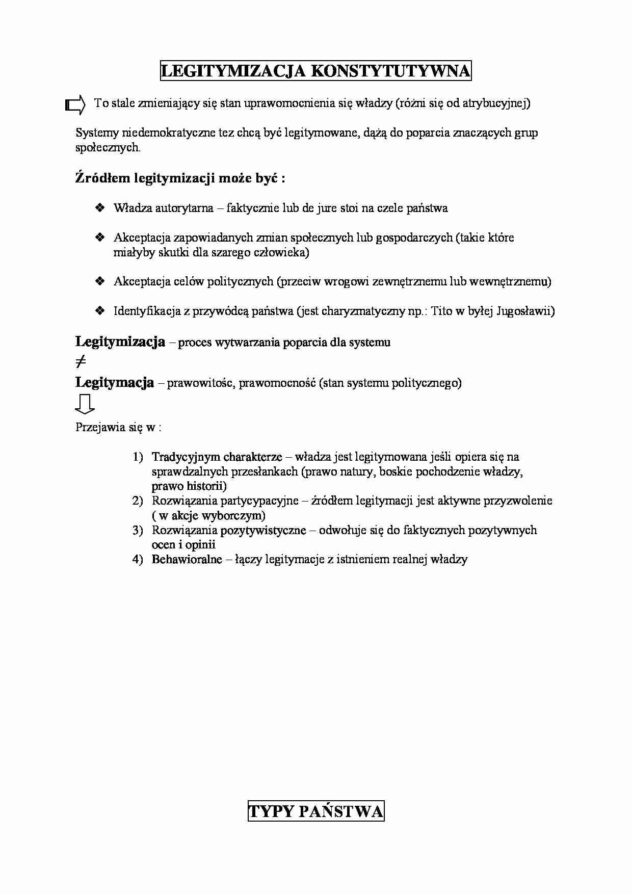 Legitymizacja konstytutywna - wykład - strona 1