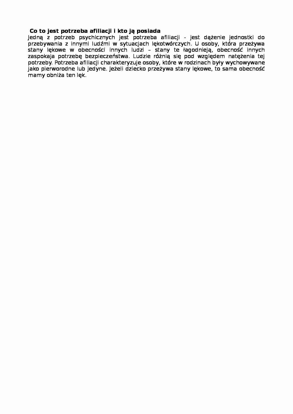 Potrzeba afiliacji - strona 1