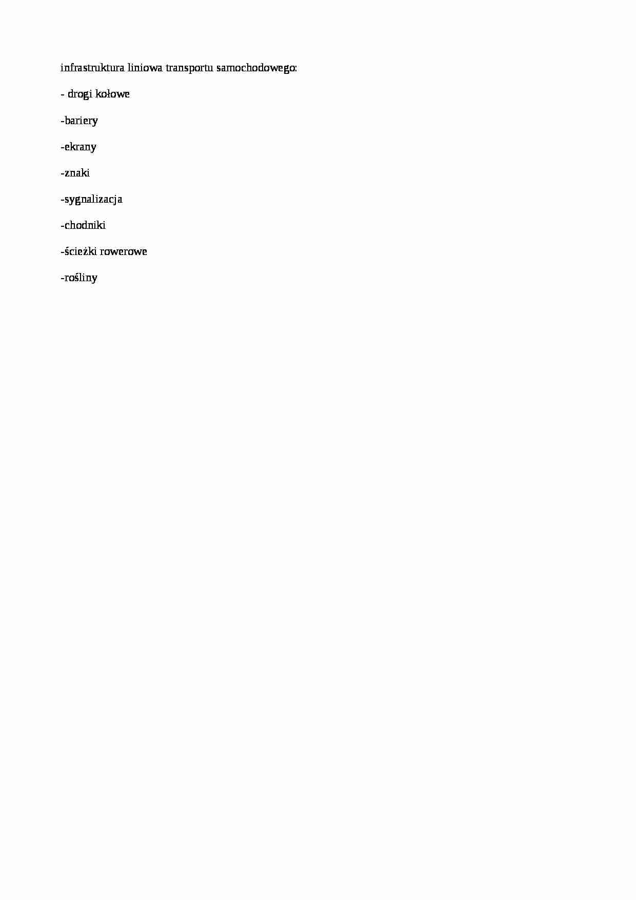 Infrastruktura liniowa transportu samochodowego - strona 1