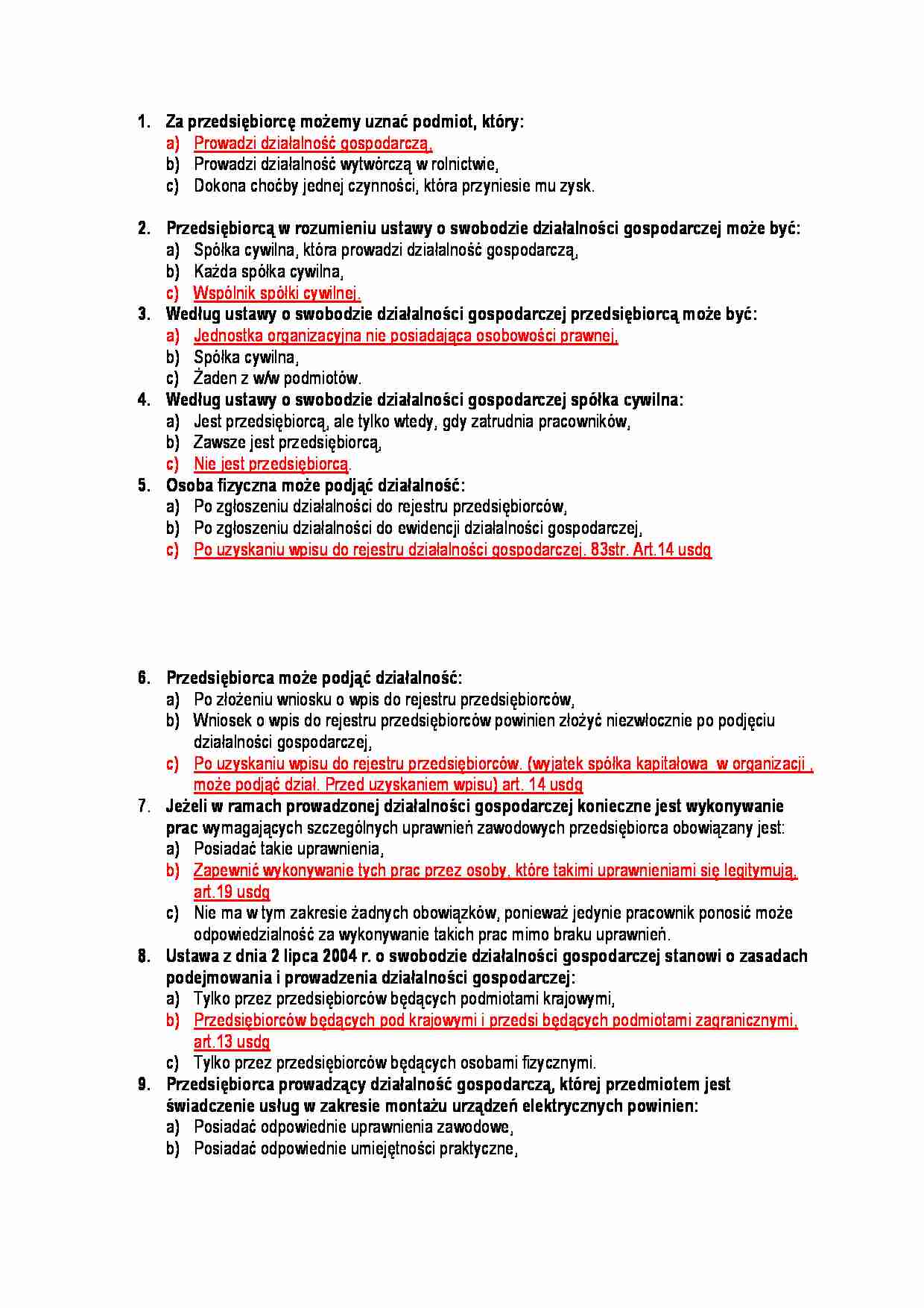 Prawo handlowe-test 18 - strona 1