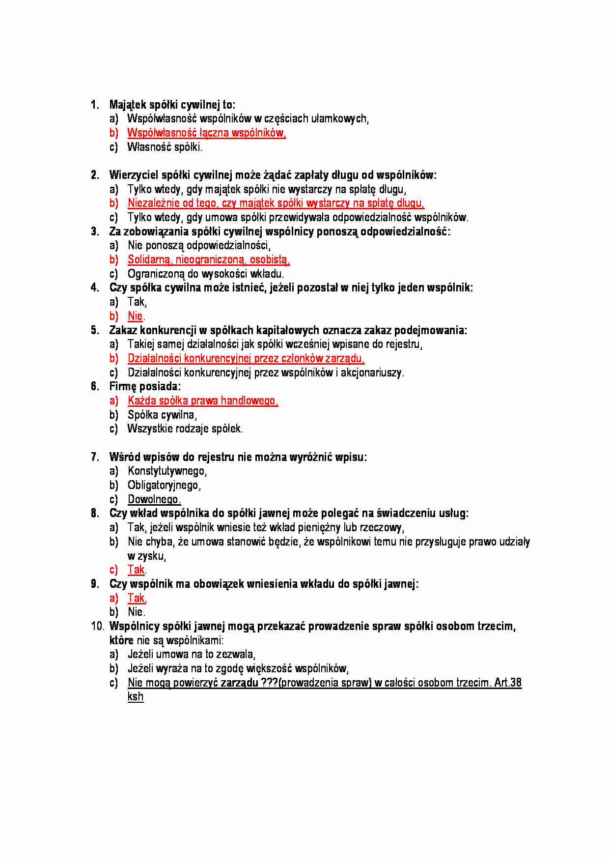 Prawo handlowe-test 6 - strona 1