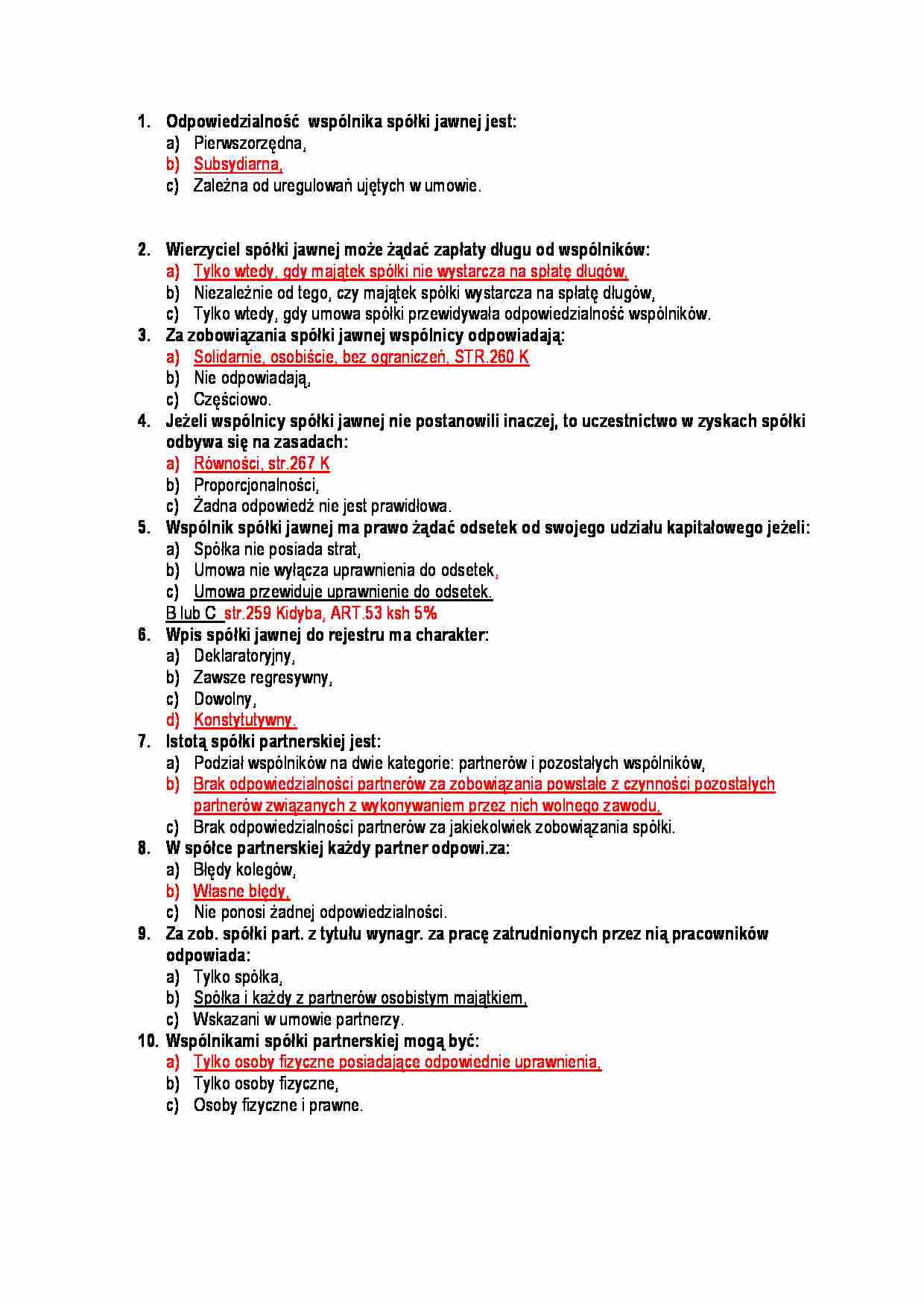 Prawo handlowe-test - strona 1