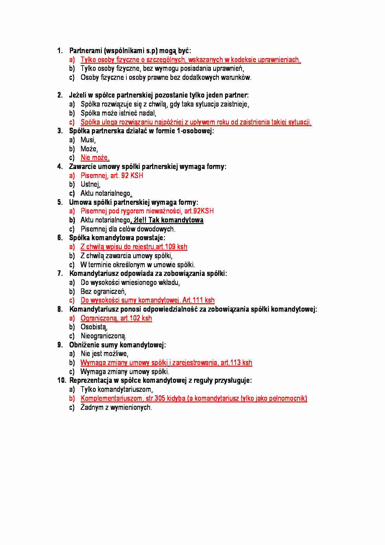 Prawo handlowe-test 5 - strona 1
