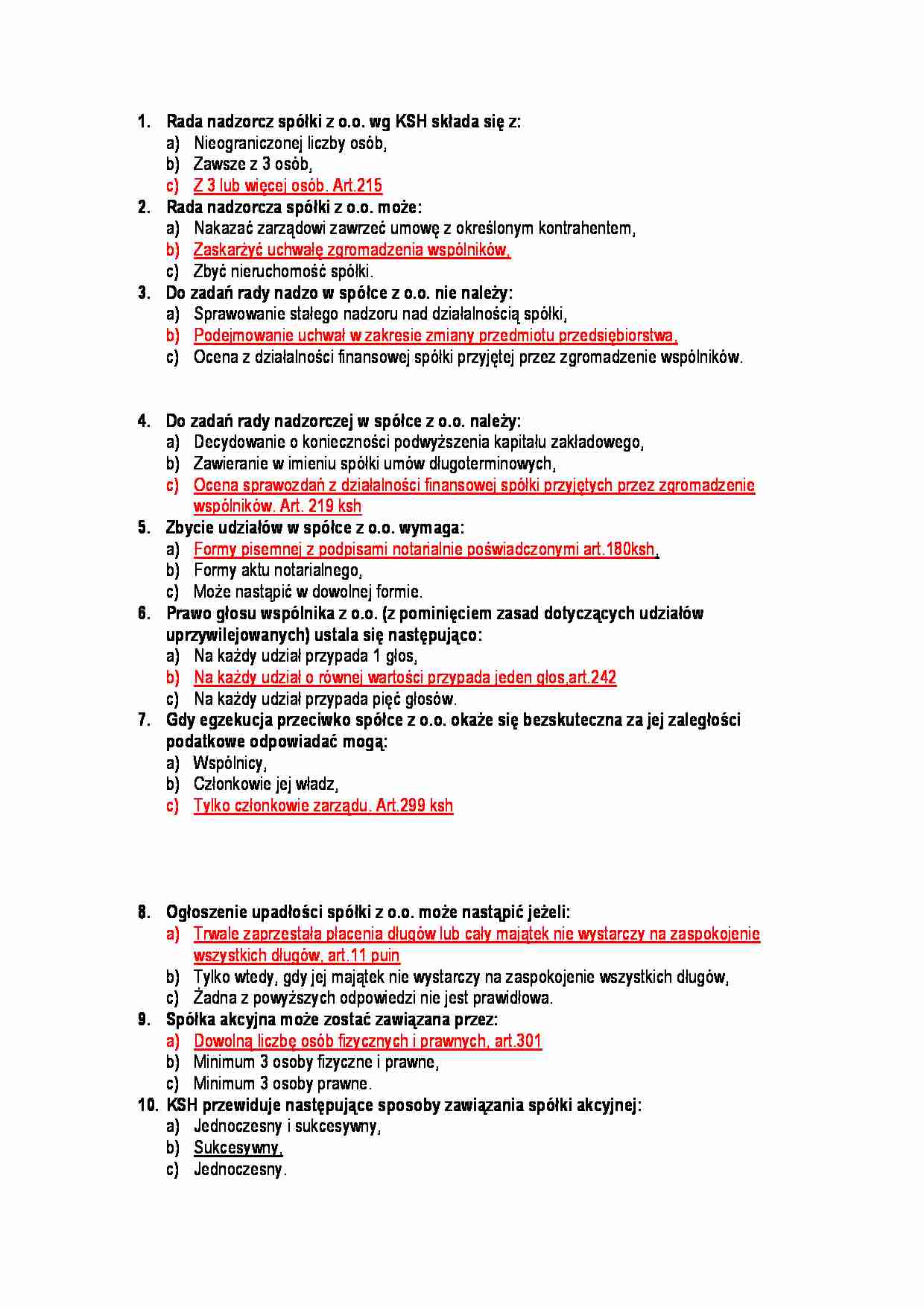 Prawo handlowe-test 11 - strona 1