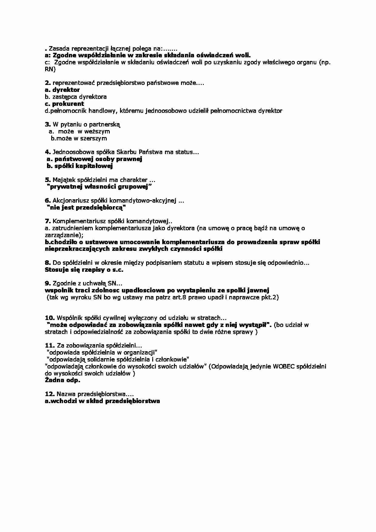Prawo handlowe-test 16 - strona 1