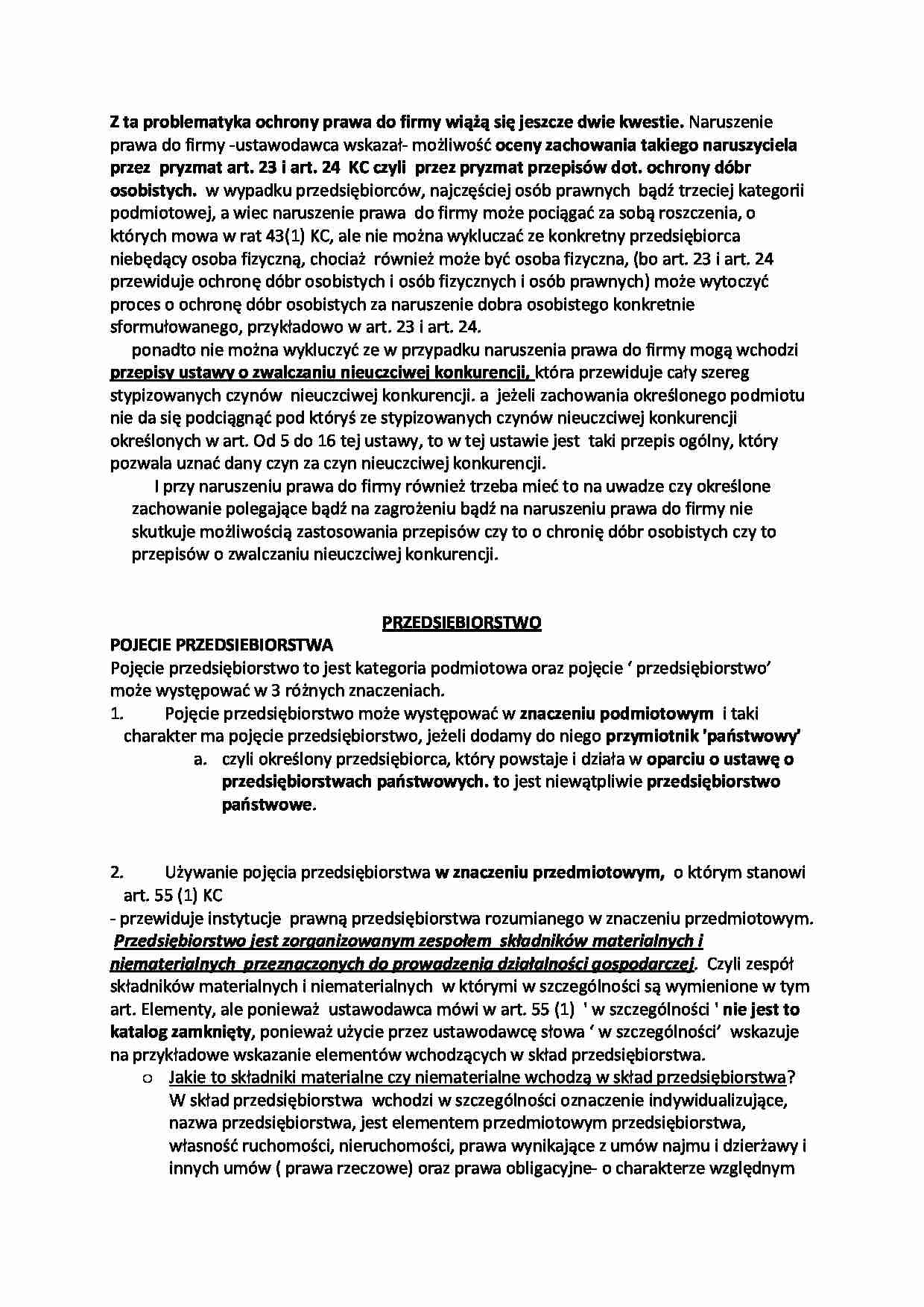 ochrona prawa do firmy - strona 1