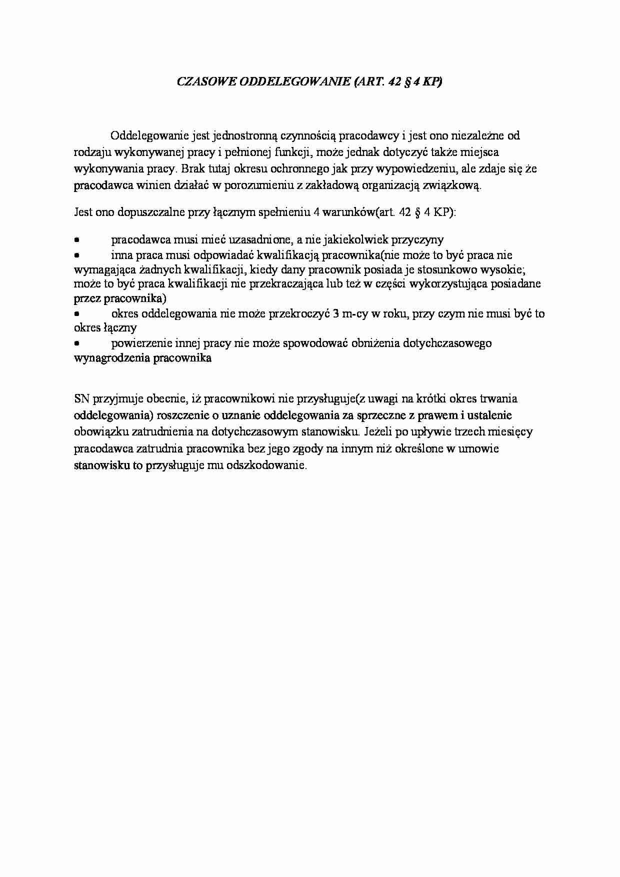 Czasowe oddelegowanie - strona 1