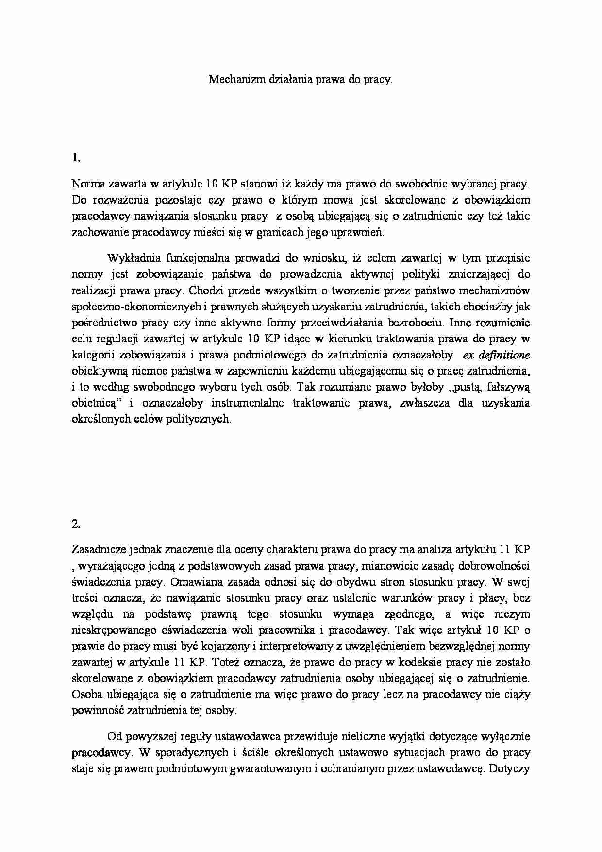 Mechanizm działania prawa do pracy - strona 1