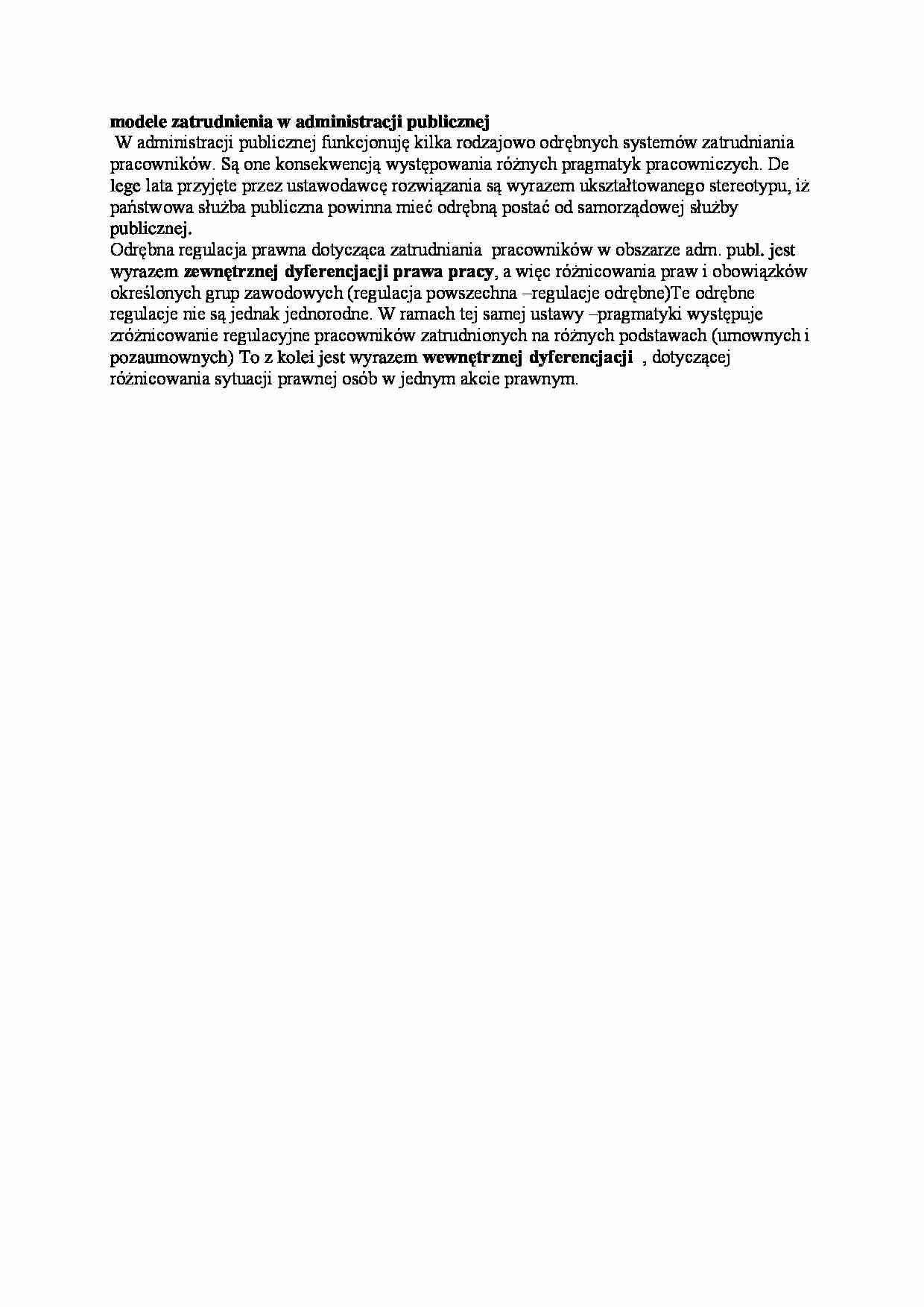 Modele zatrudnienia w administracji publicznej - strona 1