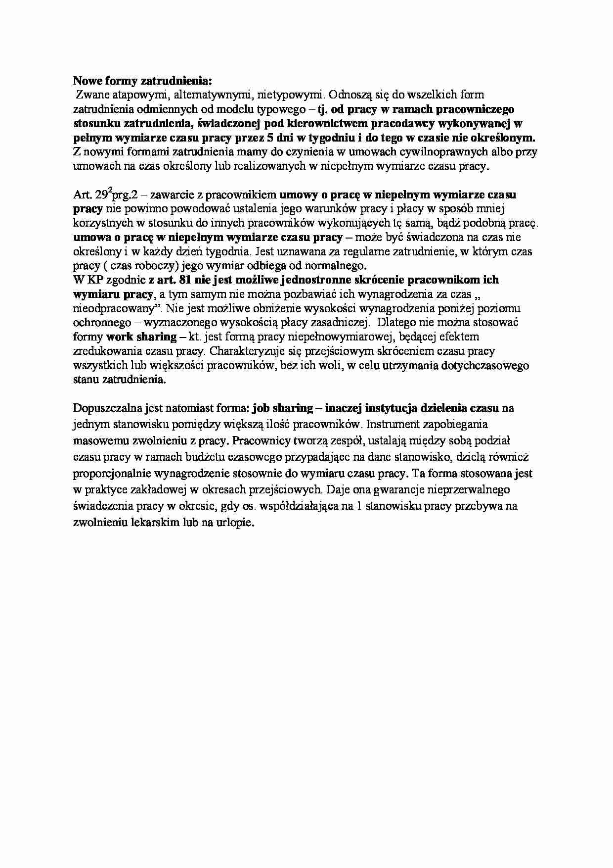 Nowe formy zatrudnienia - strona 1