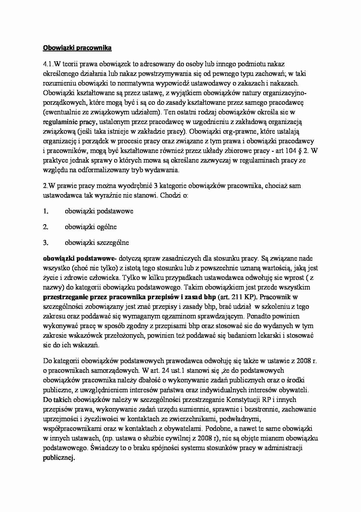 Obowiązki pracownika - strona 1