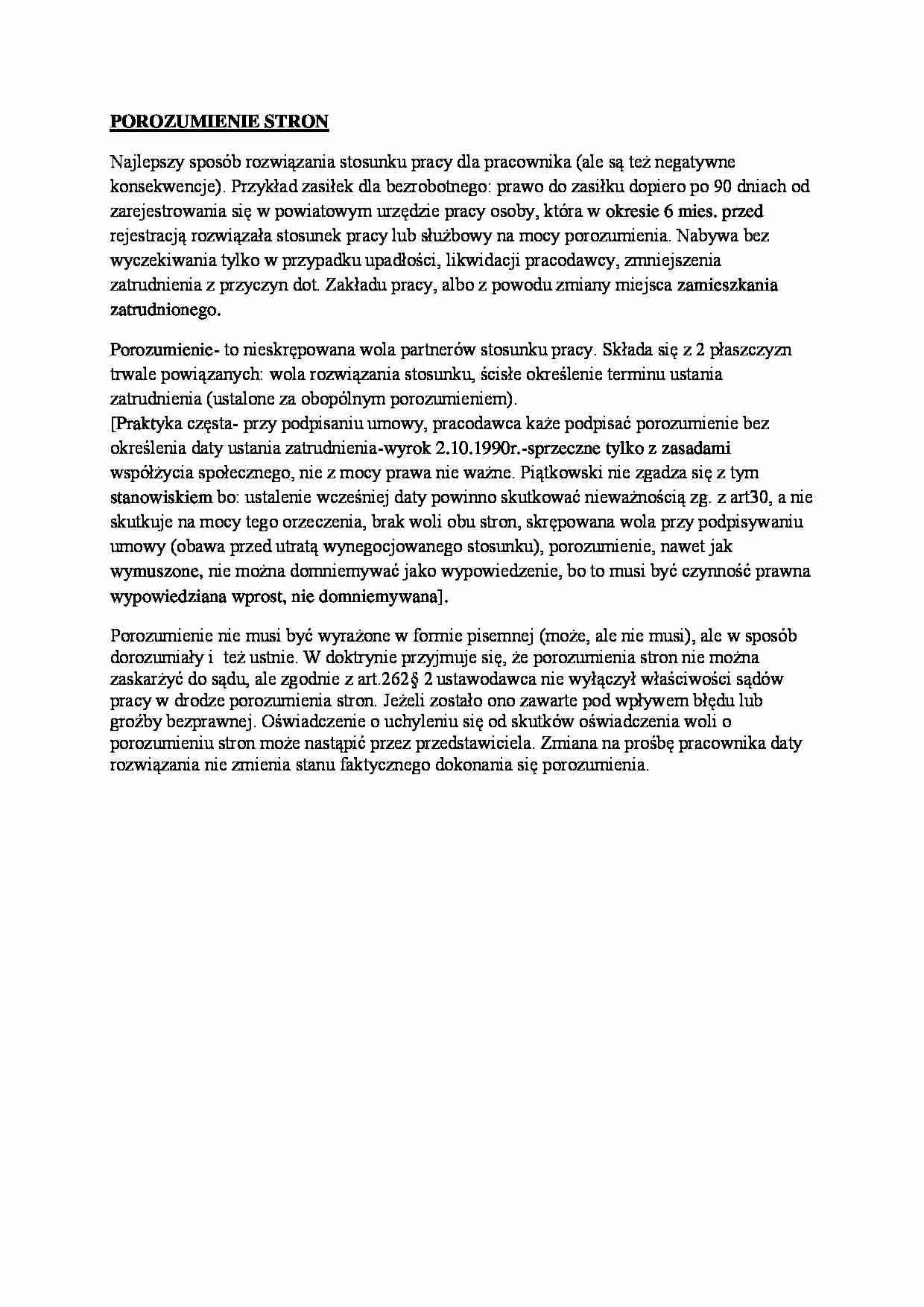 Porozumienie stron - strona 1