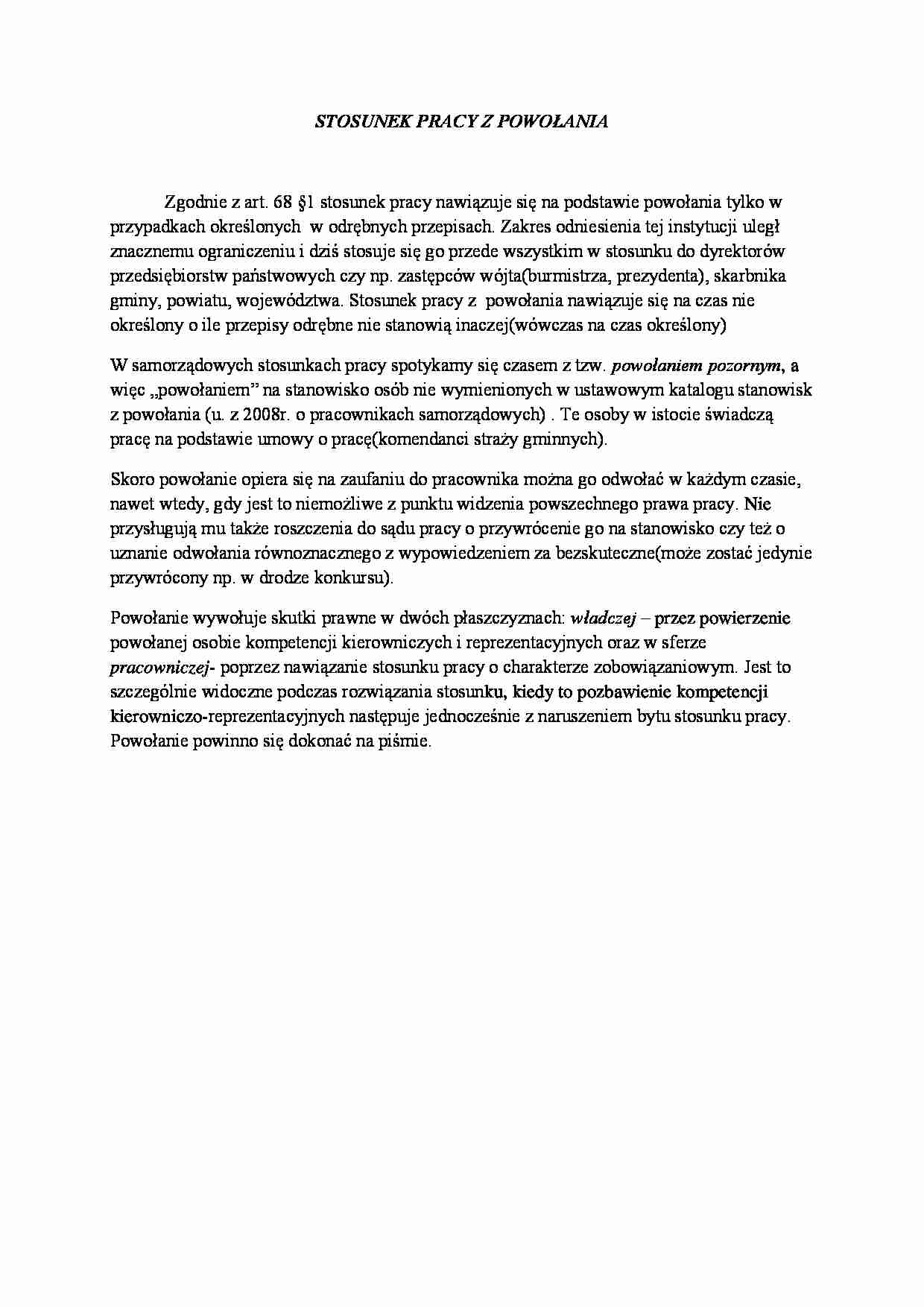 Stosunek pracy z powołania - strona 1