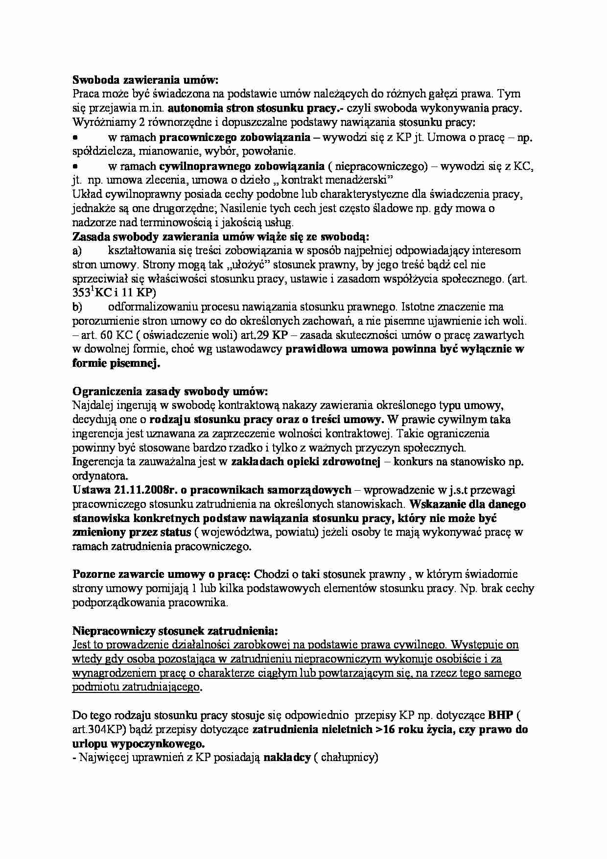 Swoboda zawierania umów - strona 1