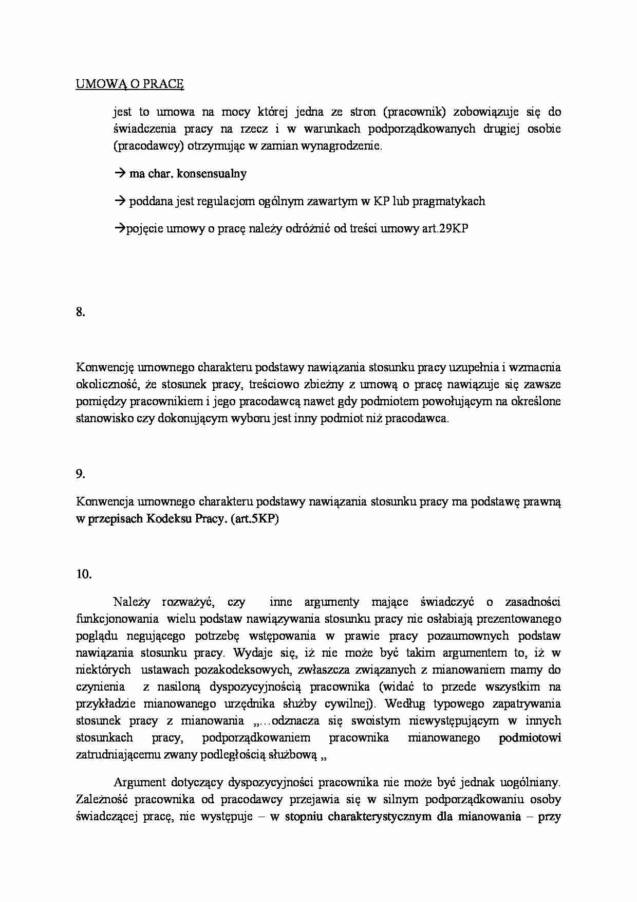 Umowa o pracę - strona 1