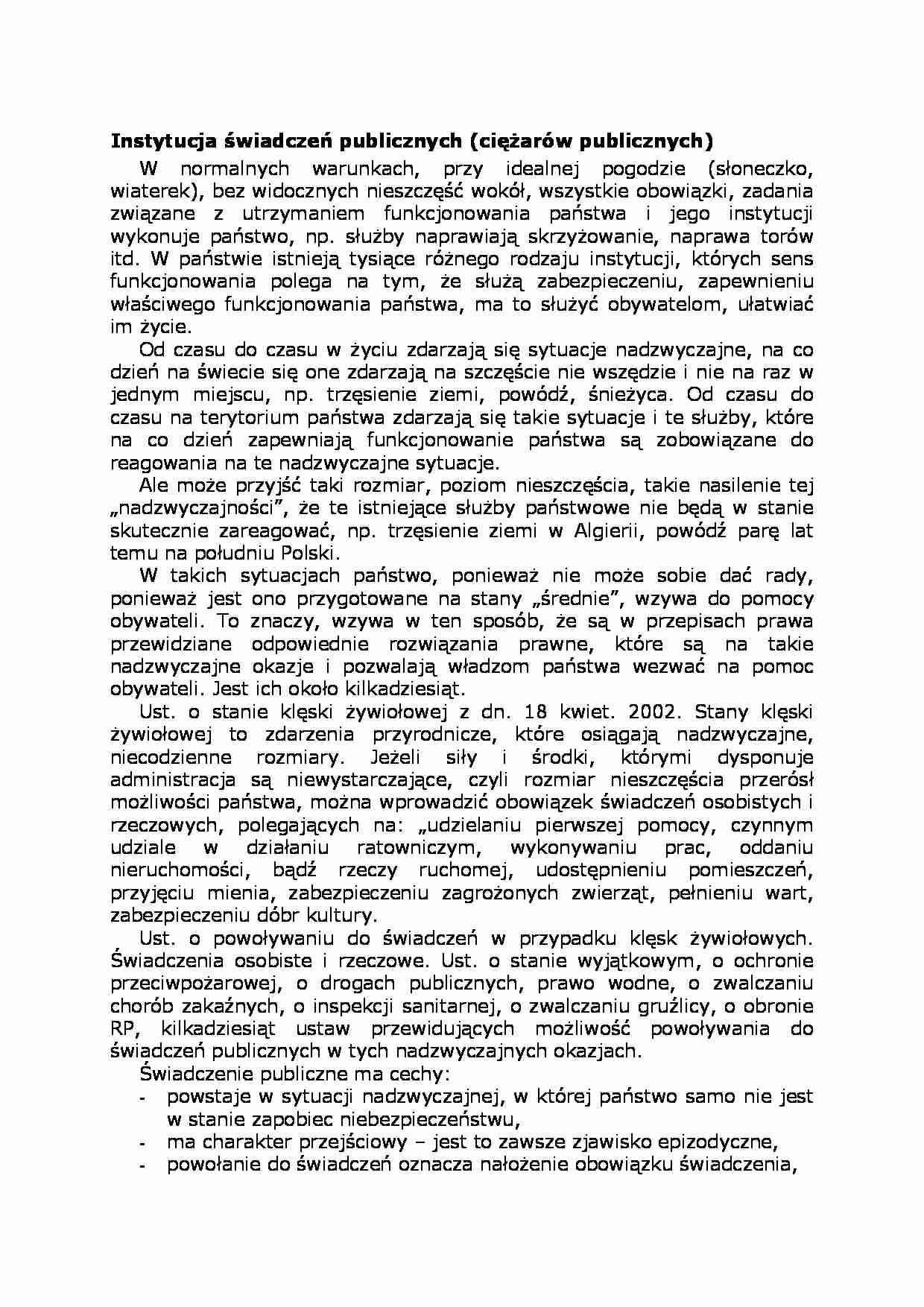 Instytucja świadczeń publicznych - strona 1