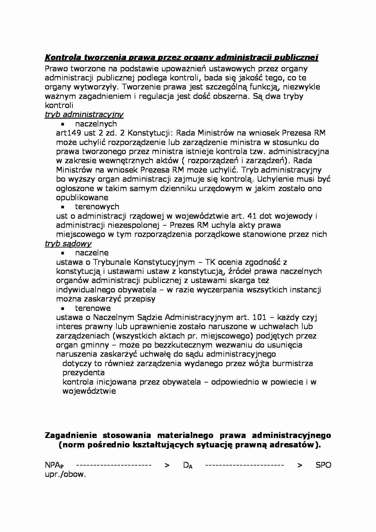 Kontrola tworzenia prawa przez organy administracji publicznej - strona 1