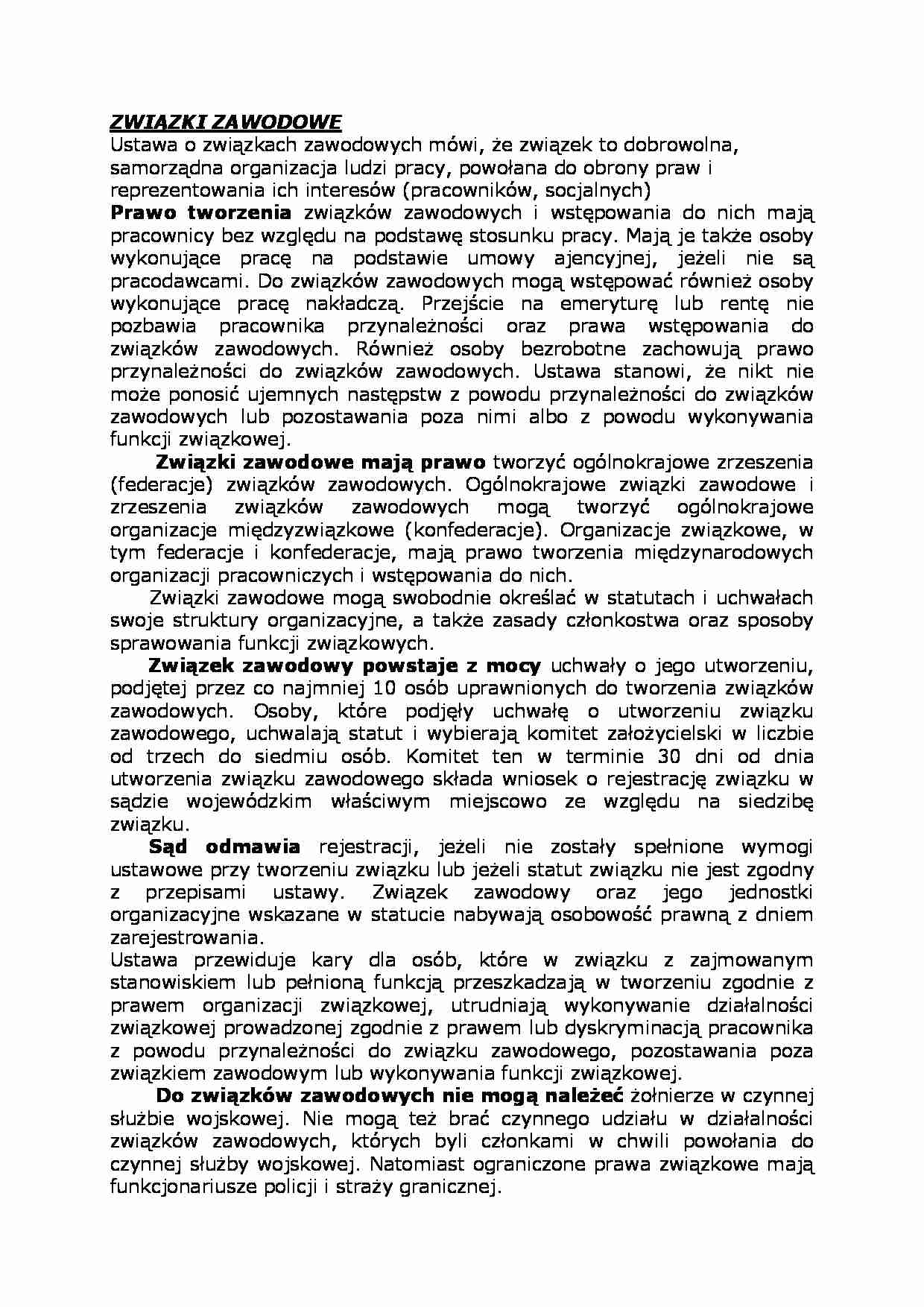 Związki zawodowe - strona 1
