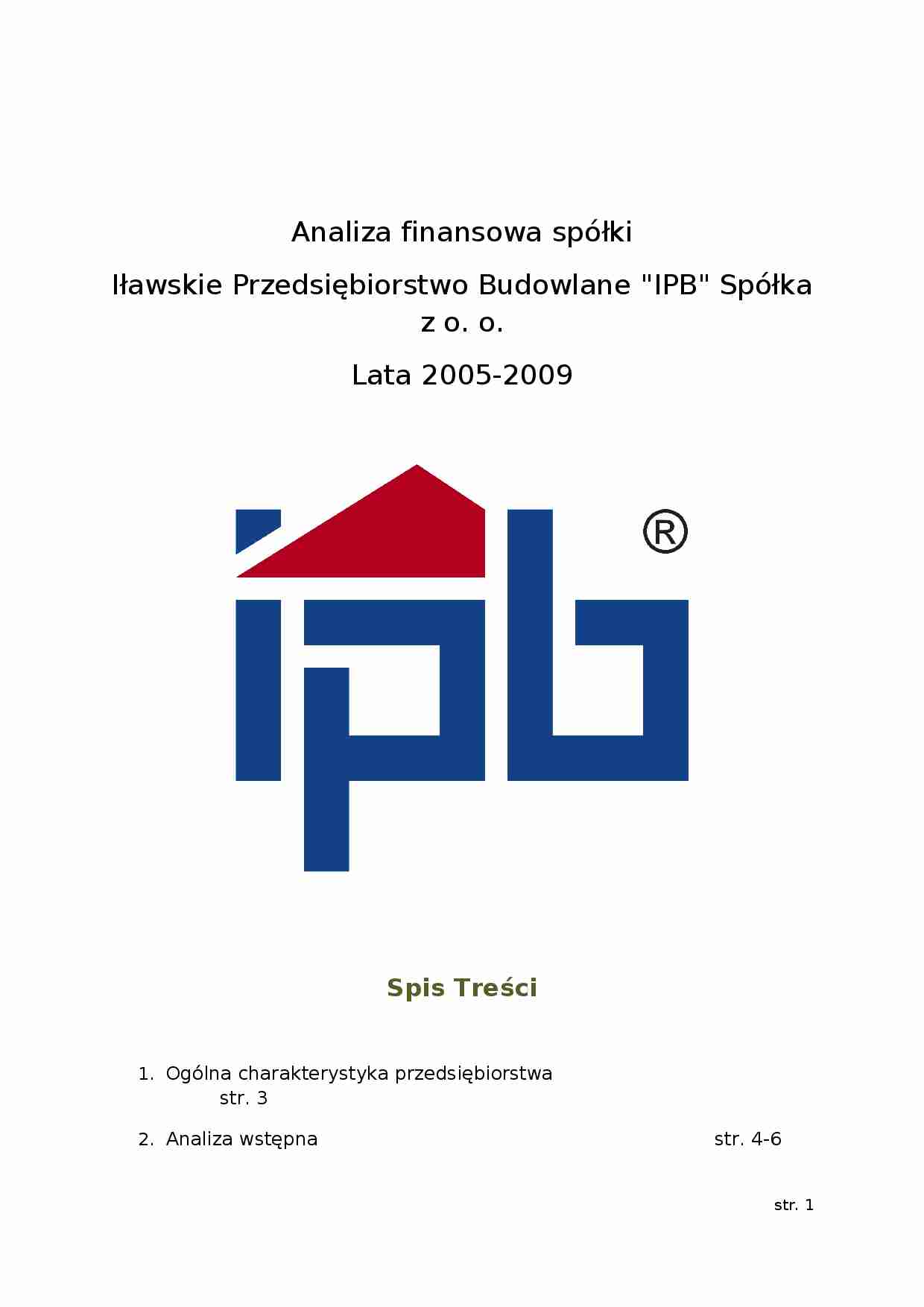 Analiza finansowa spółki 