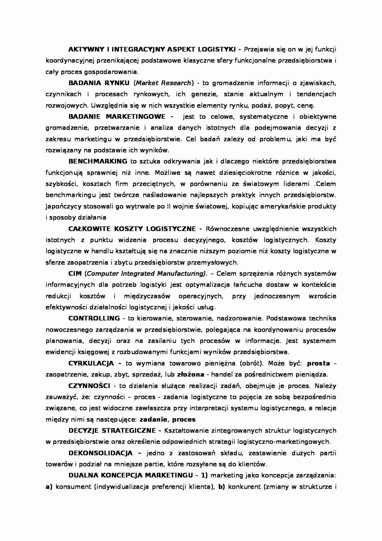 Ekonomia - podstawowe definicje - strona 1