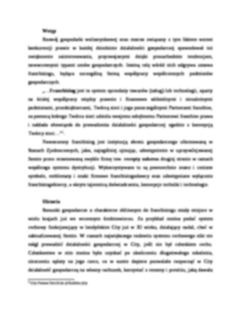 Franchising - historia i pojęcie - strona 3