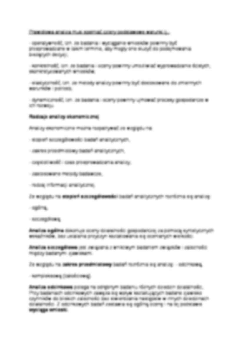 Pojęcie i zadania analizy ekonomicznej - rodzaje - strona 2